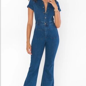 Show Me Your Mumu Everhart Denim Button-Up Jumpsuit
